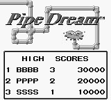 Pipe Dream (Japan) Title Screen